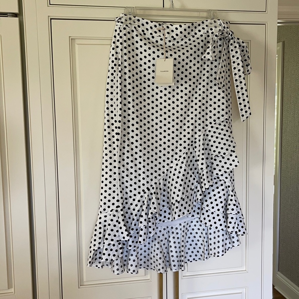 Tularosa NWT wrap skirt with double ruffle at hem